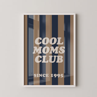 Lámina Decorativa - Cool Moms Club Since | Personalizada, Marrón y Azul