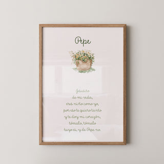 Lámina Jesusito personalizada – Flores Silvestres | Verde