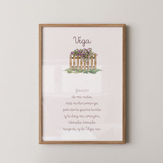 Lámina Jesusito personalizada – Jardín Silvestre | Rosa