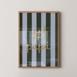 Lámina Decorativa - #1 Papá | Azul y Verde