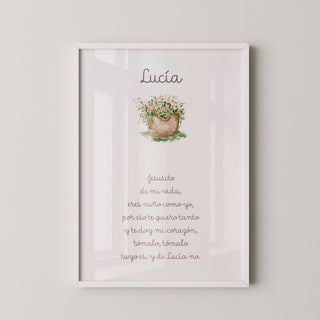 Lámina Jesusito personalizada – Flores Silvestres | Rosa