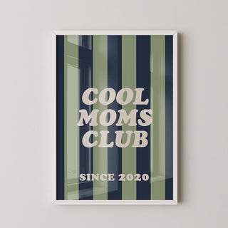 Lámina Decorativa - Cool Moms Club Since | Personalizada, Azul y Verde