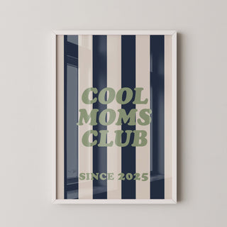 Lámina Decorativa - Cool Moms Club Since | Personalizada, Azul y Crema