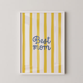 Lámina Decorativa - Best Mom | Amarillo y Blanco