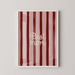 Lámina Decorativa - Best Mom | Rosa y Rojo