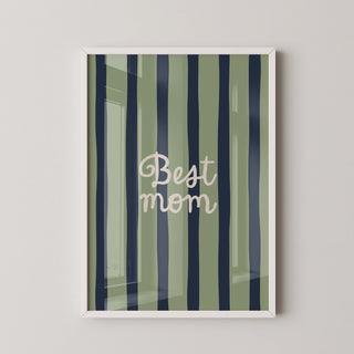 Lámina Decorativa - Best Mom | Azul y Verde