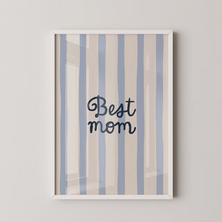 Lámina Decorativa - Best Mom | Azul y Crema
