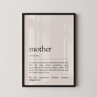 Lámina Decorativa - Definición Mamá | Personalizada, Inglés
