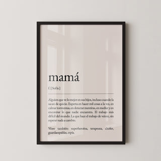 Lámina Decorativa - Definición Mamá | Personalizada, Español