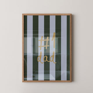 Lámina Decorativa - #1 Dad | Azul y Verde