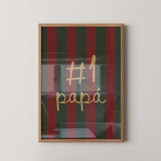 Lámina Decorativa - #1 papá | Rojo y Verde